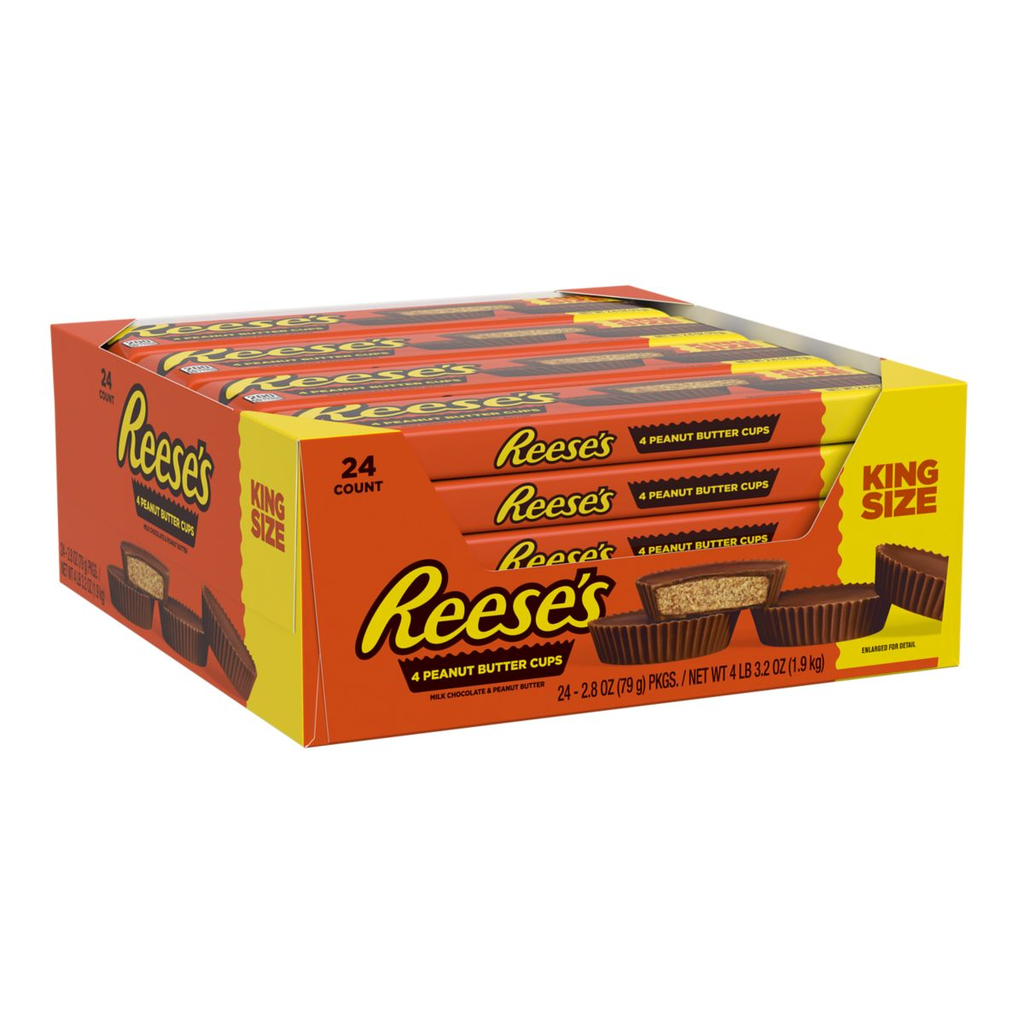 Reese's 24pk 2.8oz 4 Peanut Butter Cups King Size Box (034000480005) Unit (03448005)