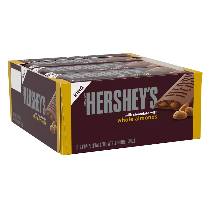 Hershey’s 18-2.6 Oz Almond Milk Chocolate King Size BOX - (034000221004) UNIT - (03422104)