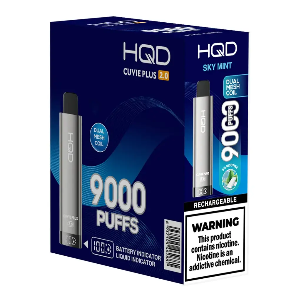 HqdCuviePlus 2.0 5pk 5% 9k Sky Mint Box (6937105462881) Unit (6937105456132)