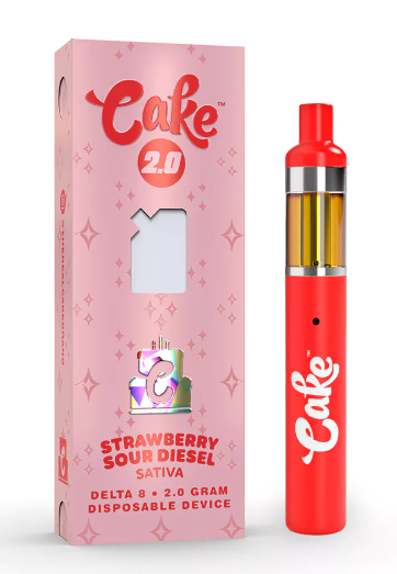 Cake 2.0 Delta 8 5pk Strawberry Sour Diesel Box (717340437822)