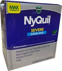 NYQUIL SEVERE DISPENSER 32 X 2'S BOX - (20323900048366) UNIT - (323900042384)