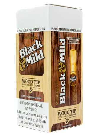 Black & Mild 25ct Select Plastic Tip Box (070137005384) Unit (070137105381)