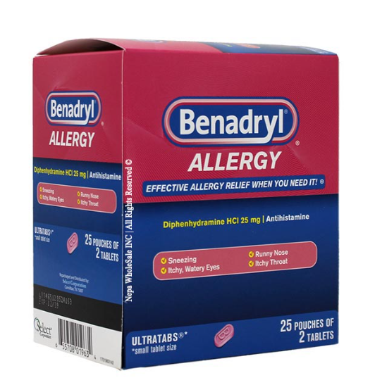 BENADRYL DISPENSER 25PK/2CT BOX-(655708019634)