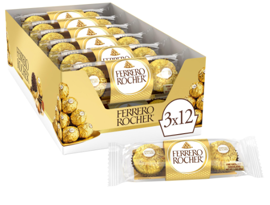 FERRERO ROCHER 12PK/3CT BOX-(009800120123) UNIT-(009800123018)