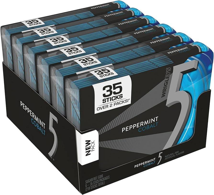 Five Gum 6pk 35ct Peppermint Cobalt Box (022000135629) Unit (022000018895)