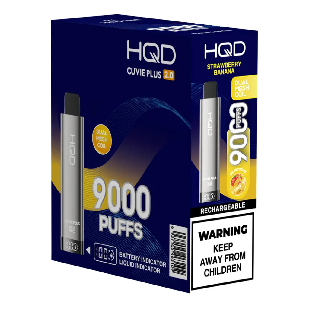 HqdCuviePlus 2.0 5pk 0% 9k Strawberry Banana Box (6937105463109) Unit (6937105457924)