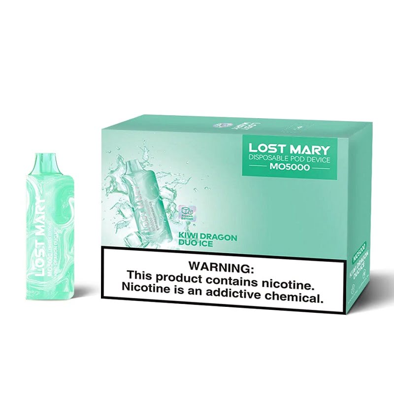 LostMary 5pk 5% Mo5k Kiwi Dragon Duo Ice  Box (5056716403593) Unit (5056716403548)
