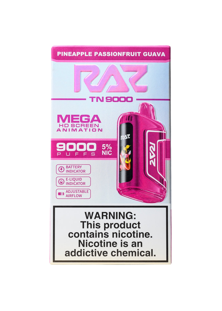 RazTn9000 5pk 5% 9k Pineapple Passion Fruit Guava Box (6975984055176) Unit (6975984055169)