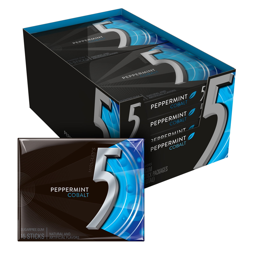 Five Gum 10pk 15ct Peppermint Cobalt Box (022000105066) Unit (022000005120)