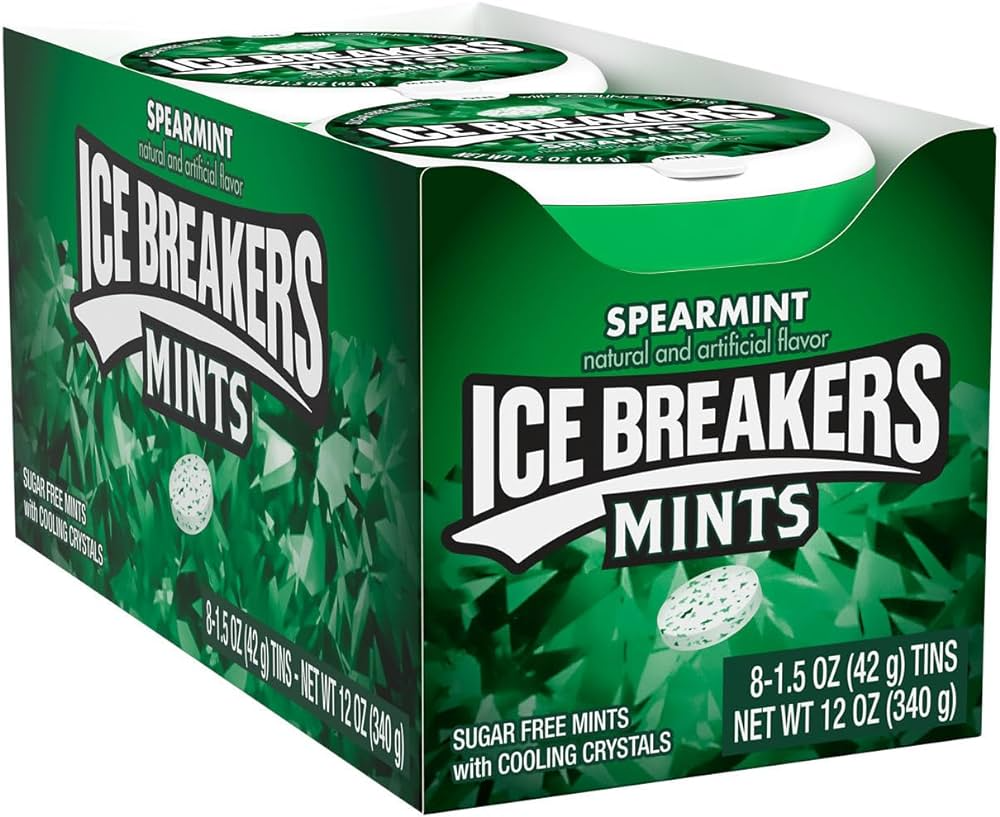 Ice Breakers Tin Mints 8pk Spearmint Box (034000721238) Unit (03400607)
