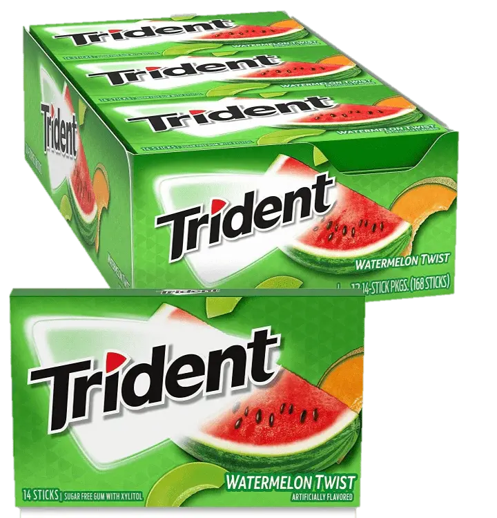 Trident Valu Pac 12pk 14ct Watermelon Twist Box (012546011129) Unit (012546011136)