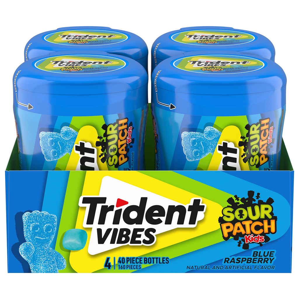 Trident Vibes 4pk 40ct Blue Rasp Box (012546014939) Unit (012546014885)