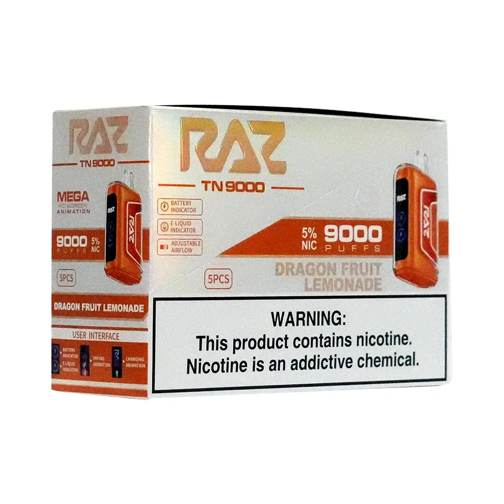 RazTn9000 5pk 5% 9k Dragon Fruit Lemonade Box (6975984052939) Unit (6975984052922)