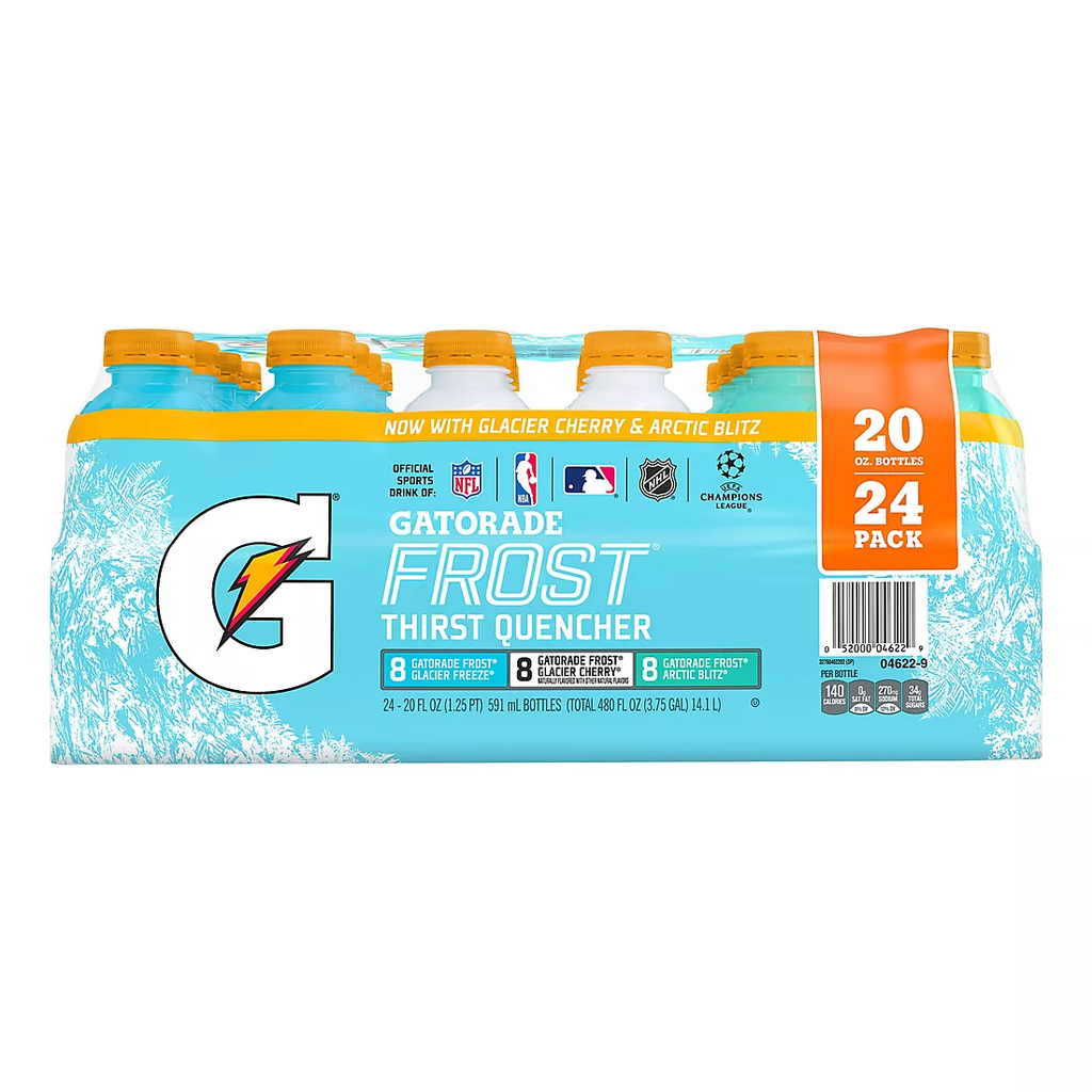 Gatorade 24pk 20oz Frost Glacier Freeze Unit (052000324860)
