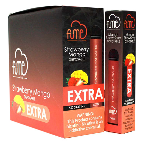 FumeExtra 10pk 5% 1.5k Strawberry Mango New Box (6974710144245)
