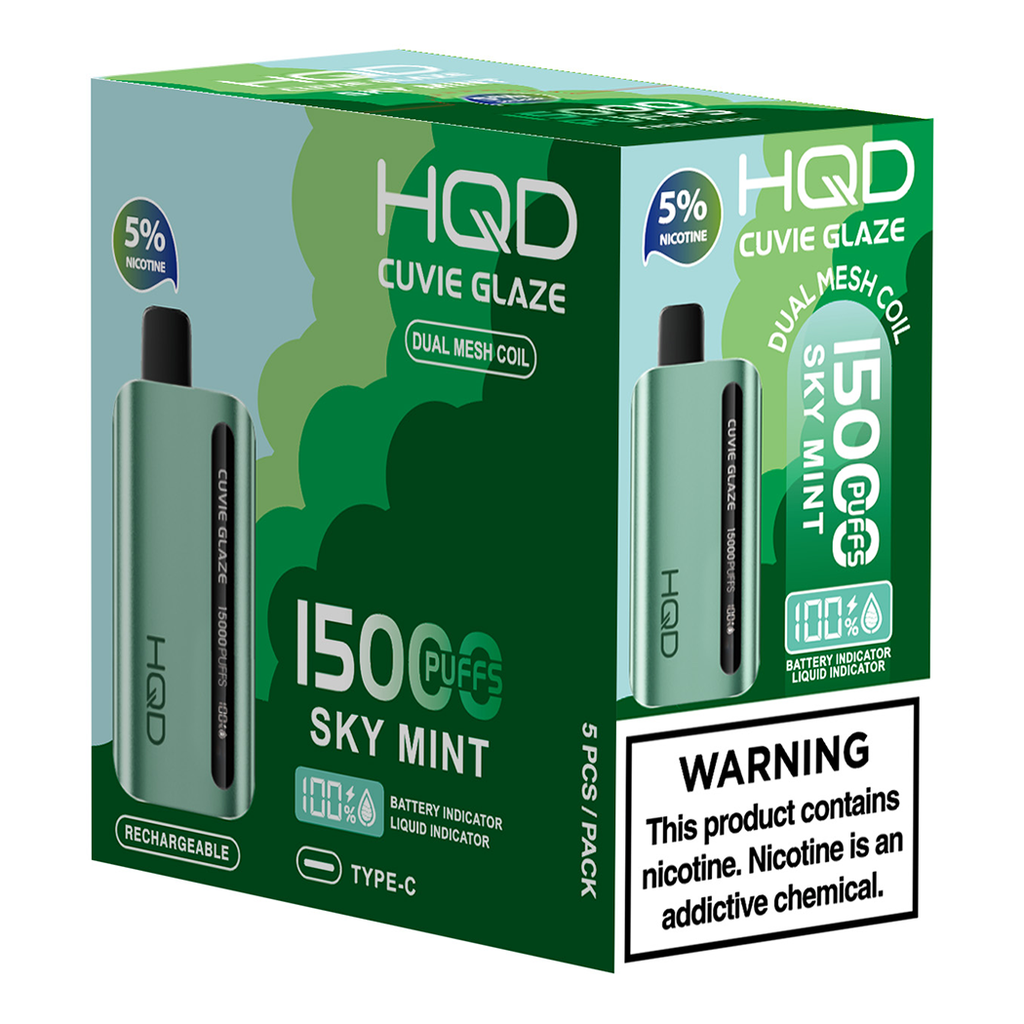 HqdGlaze 5pk 5% 15k Sky Mint Box (6937105473856) Unit (6937105473849)