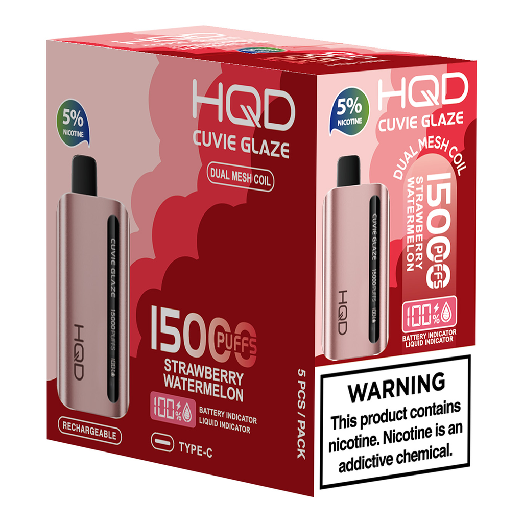 HqdGlaze 5pk 5% 15k Strawberry Watermelon Box (6937105473900) Unit (6937105473917)