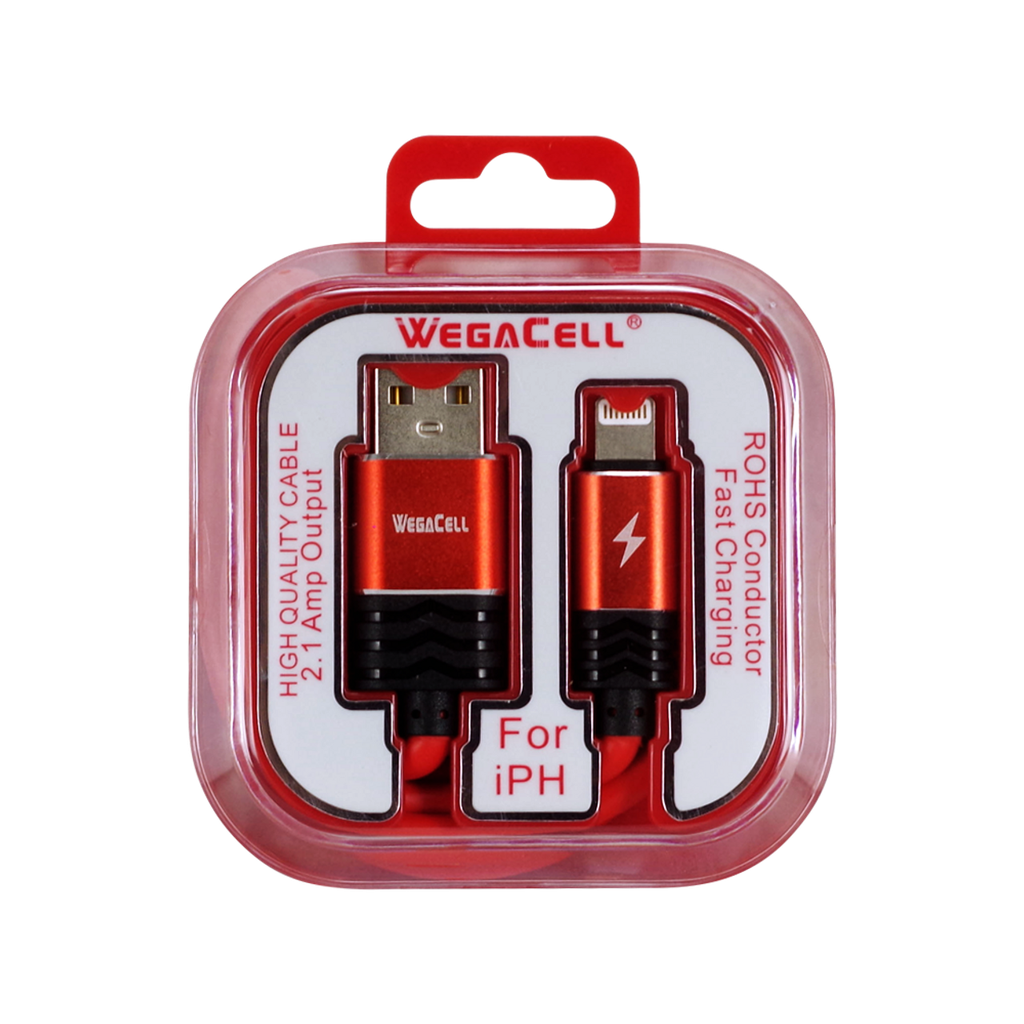 WEGACELL HEAVY DUTY CABLE (USB/IPHONE) BOX-(713091519732) UNIT-(602299757285)