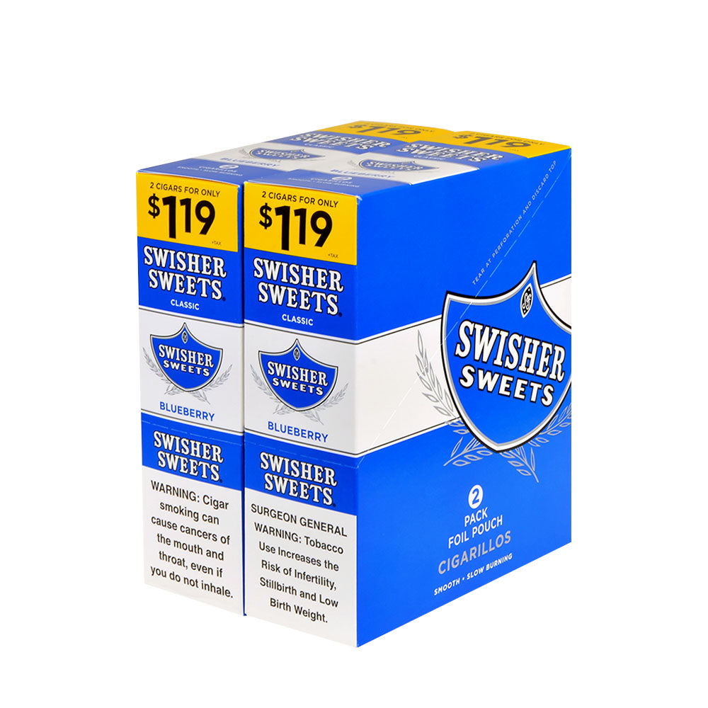 Swisher Sweet 2 For $1.19 Blueberry Box (025900287351) Unit (025900227357)