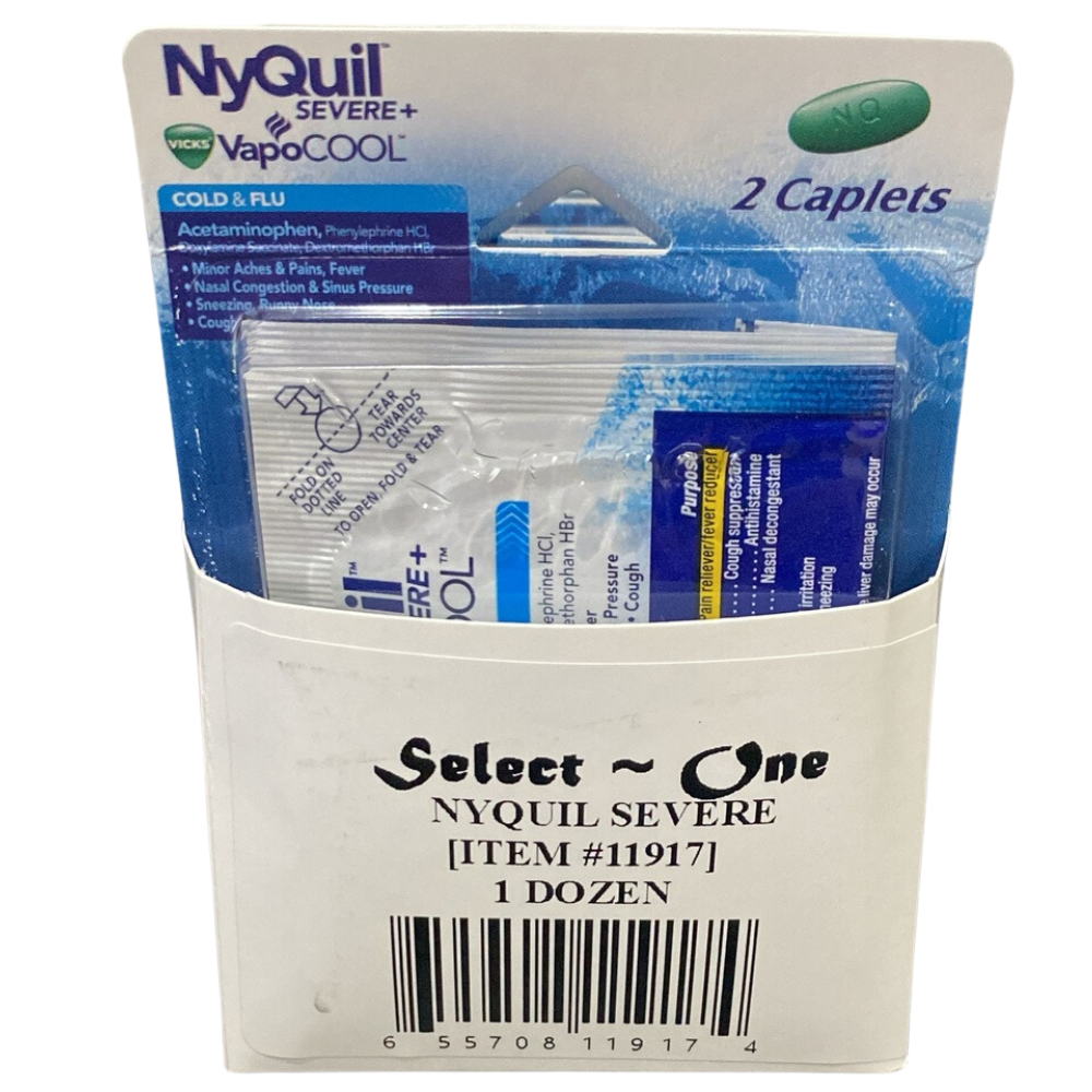 Nyquil 12pk Severe Single Pack Blister Box (655708119174) Unit (655708119129)