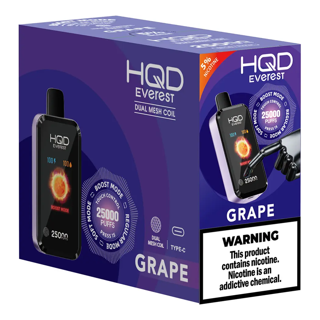 HqdEverest 5pk 5% 25k Grape Box (6937105492543) Unit (6937105492550)