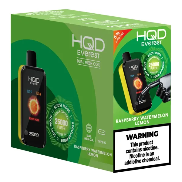 HqdEverest 5pk 5% 25k Raspberry Watermelon Lemon Box (6937105492697) Unit (6937105402925)