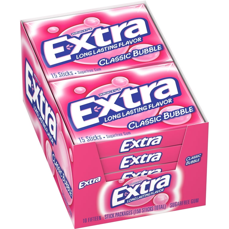 EXTRA GUM CLASSIC BUBBLE 10PK/15CT BOX-(022000159489) UNIT (02284509)