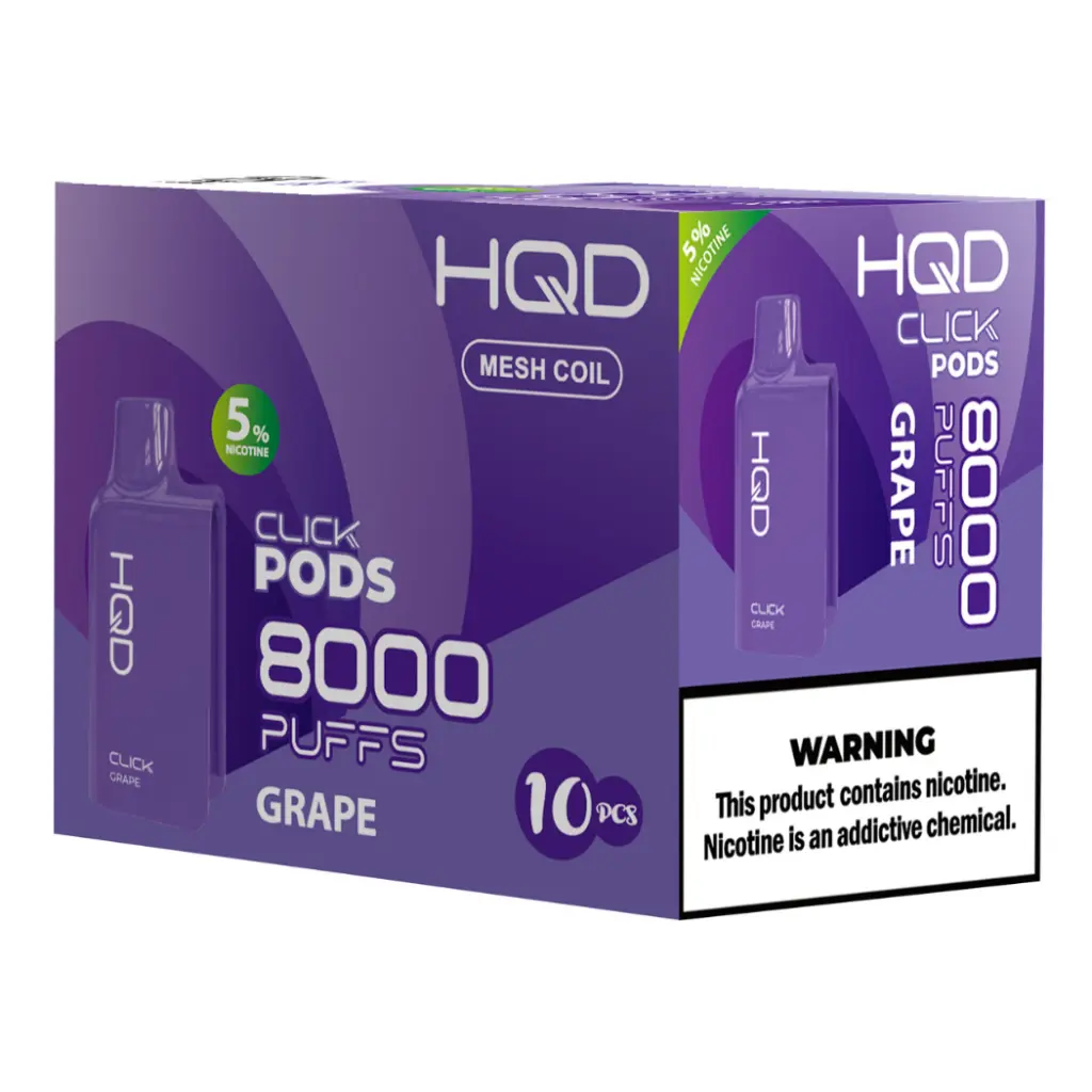 HqdClick-Pods 10pk 5% 8k Grape Box (6923742000739)