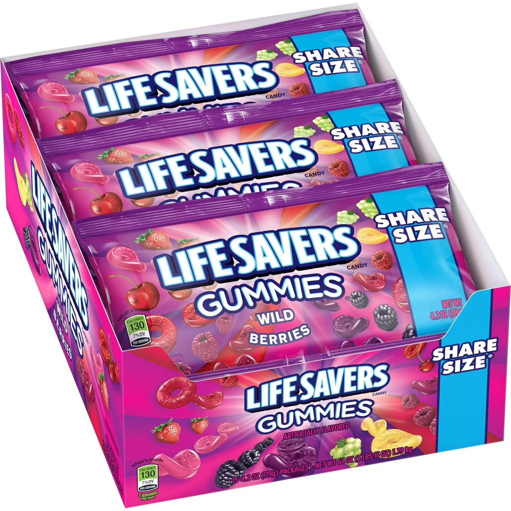 Life Savers Gummies 15pk 4.2oz Wild Berries Box (022000135117) Unit (022000074072) #/N