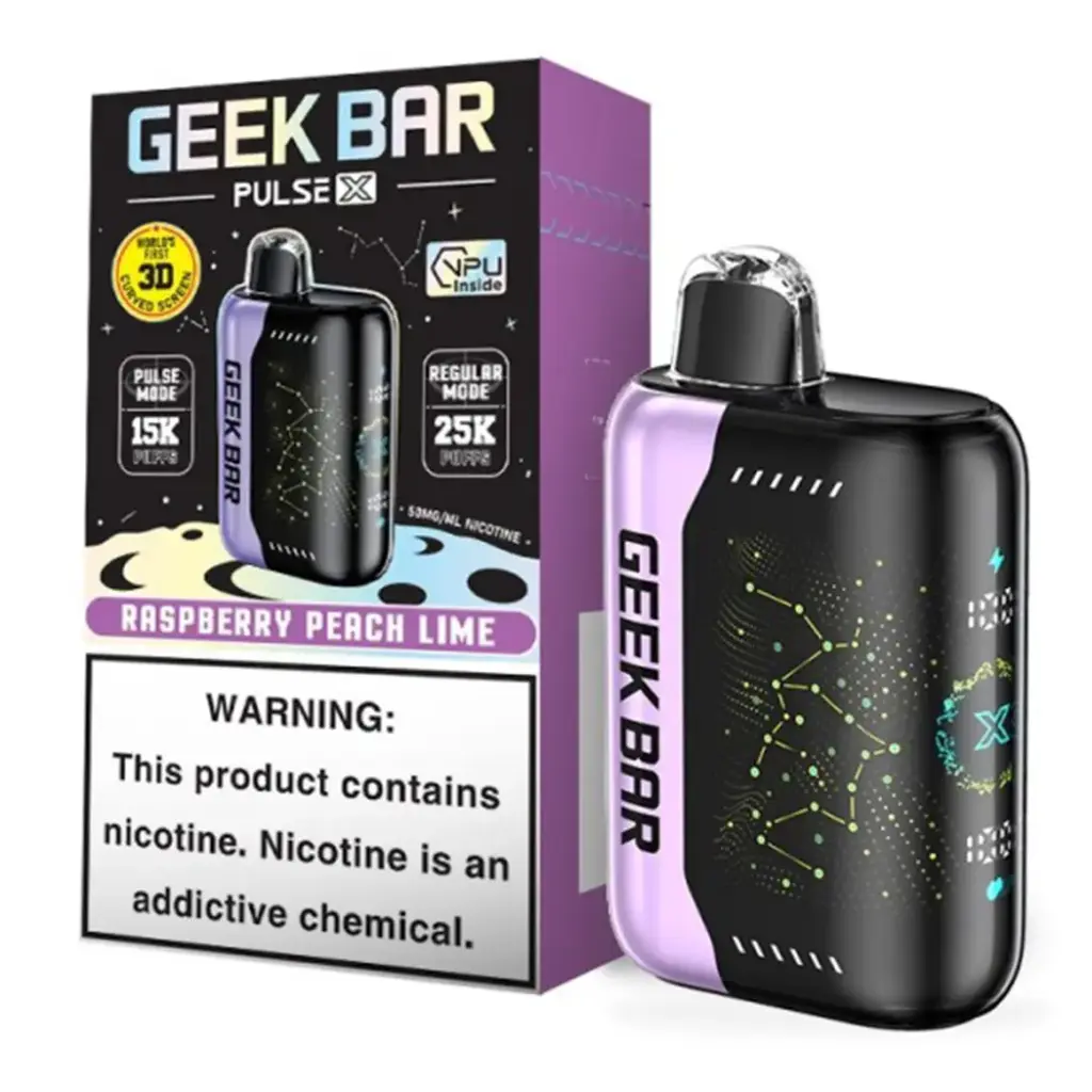 GeekBarPulseX 5pk 5% 25k Raspberry Peach Lime Box (6977454904199) Unit (6977454904182)