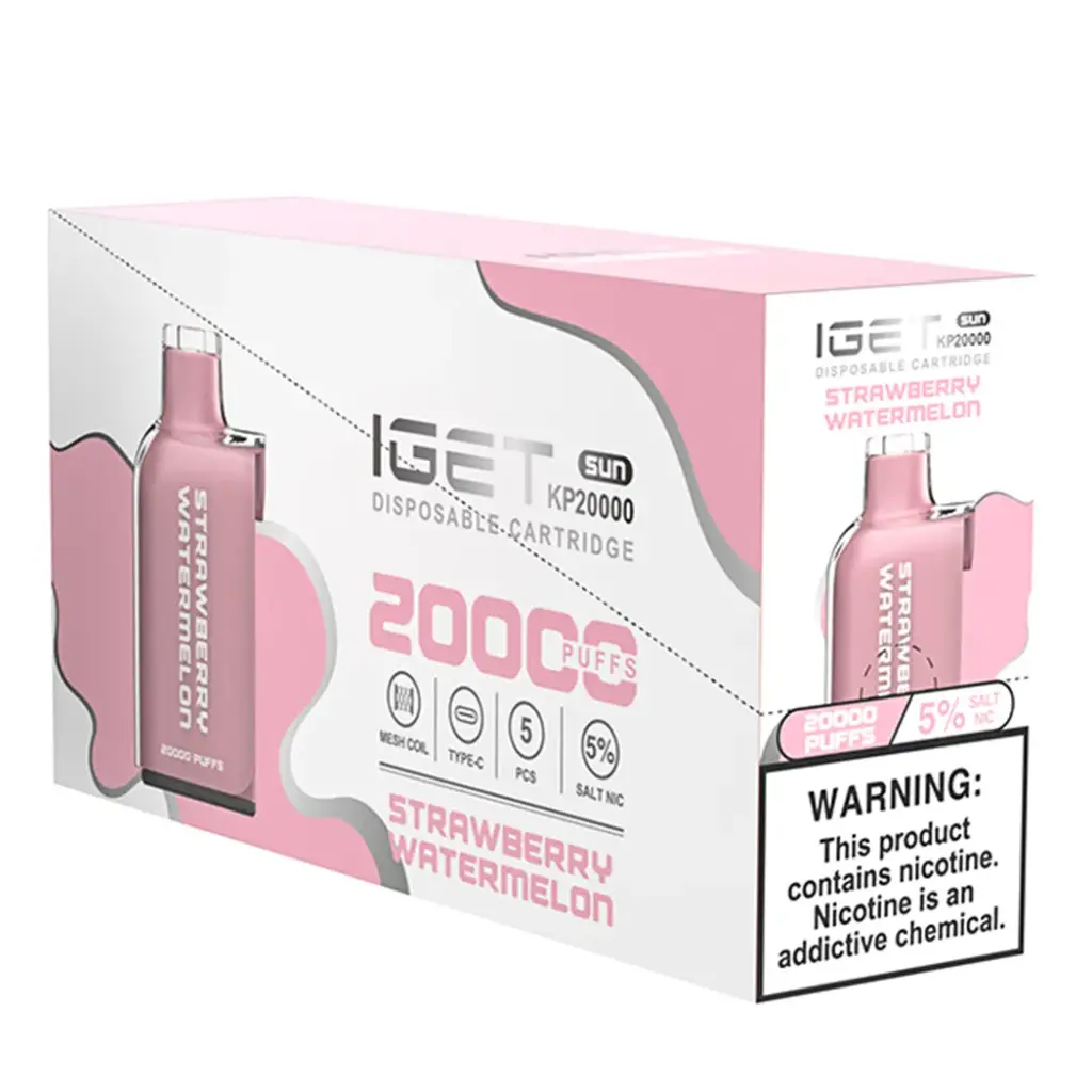 IgetPod 5pk 5% 20k Strawberry Watermelon Box (6936927634636)