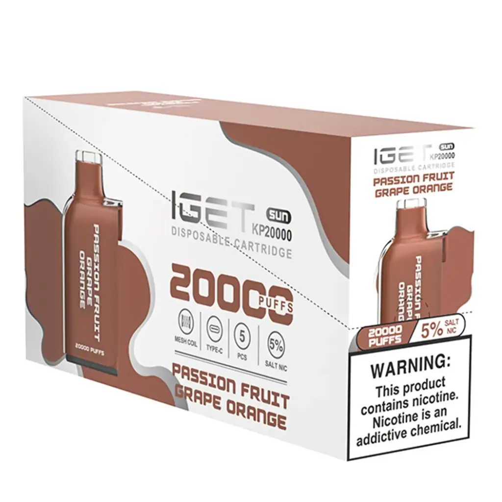 IgetPod 5pk 5% 20k Passion Fruit Grape Orange Box (6936927634766)