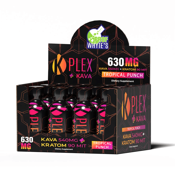 540 mg Kava + 90mg Kratom Shot - 12ct Case - Tropical Punch BOX (749350252461)UNIT (749350252454)