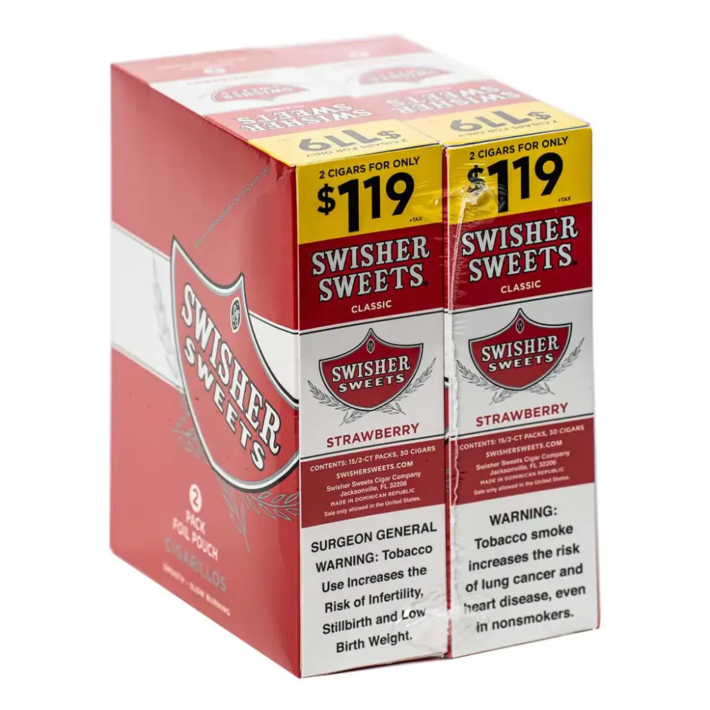Swisher Sweet 2 For $1.19 Strawberry Box (025900284336)