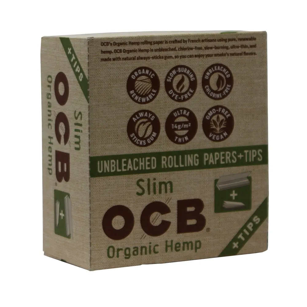 Ocb Organic Slim + Tips 24 Booklets Box (086400903318)