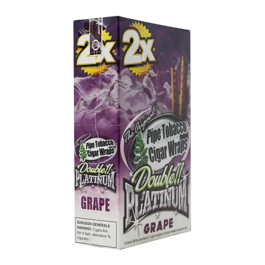 Double Platinum Cigar Wrap 25ct Grape Box (644536226123)