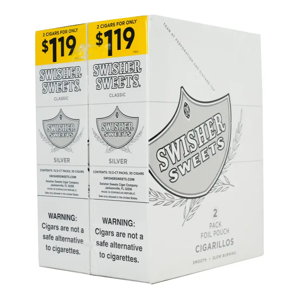 Swisher Sweet 2 For $1.19 Silver Box (025900329853)