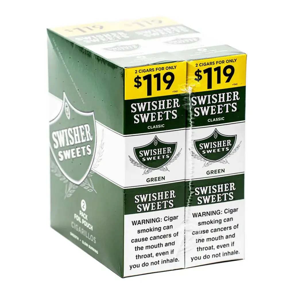 Swisher Sweet 2 For $1.19 Green Box (025900296353)