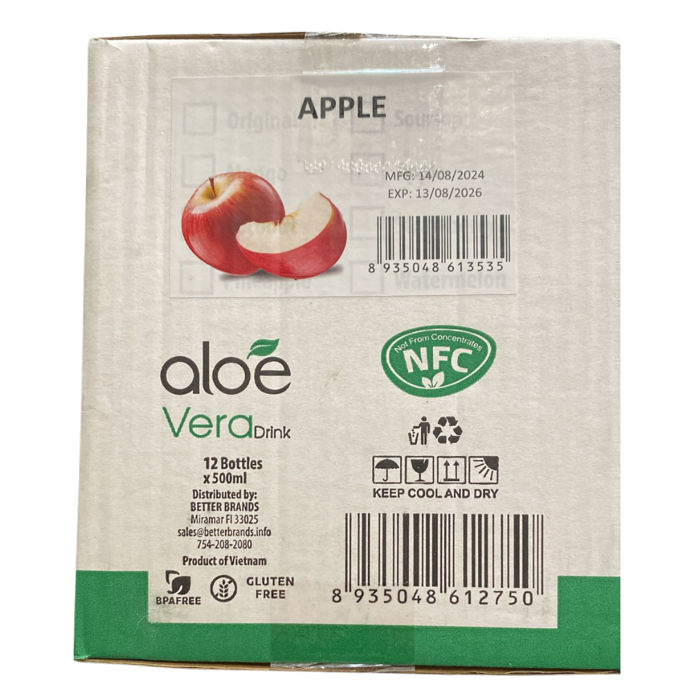 Truelife Aloe Vera 12pk 500ml Apple Box (8935048613535)