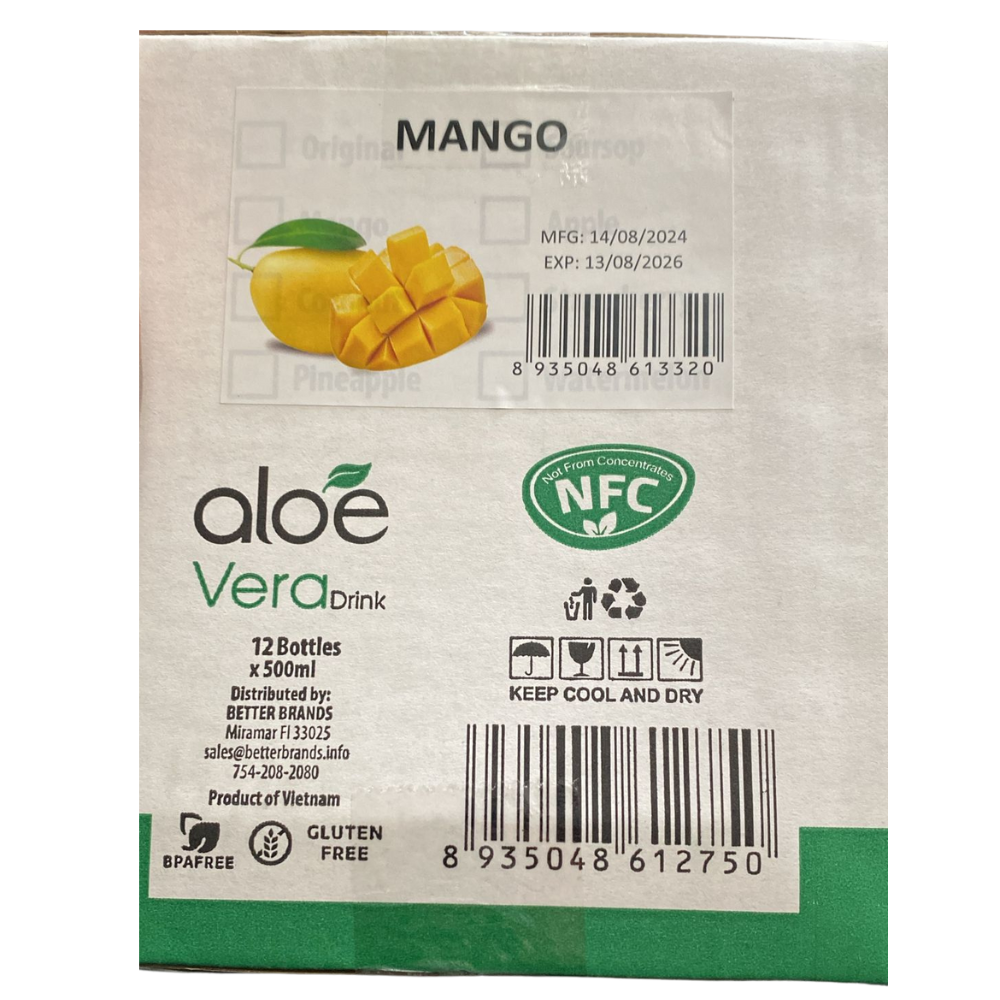 Truelife Aloe Vera 12pk 500ml Mango Box (8935048613320)