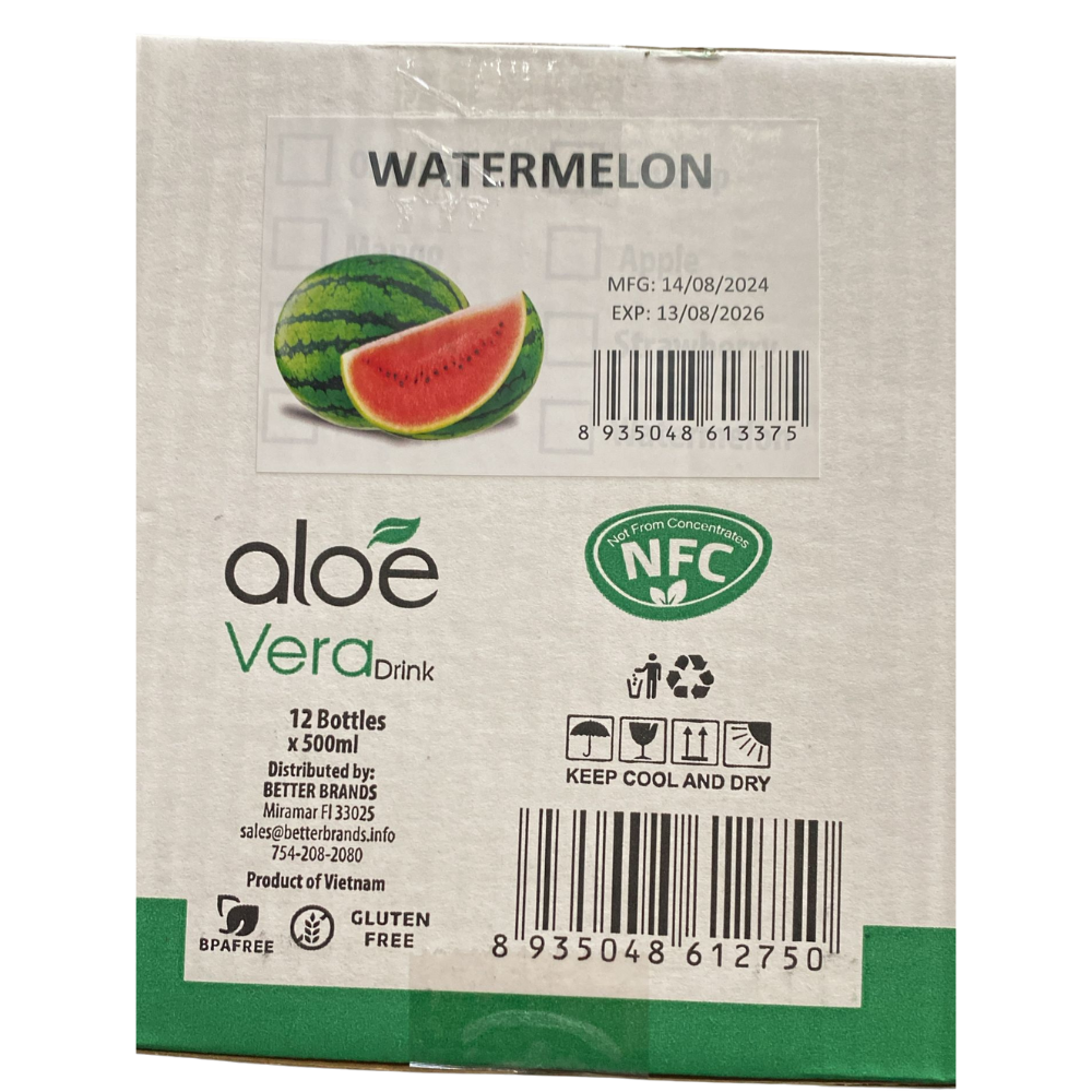 Truelife Aloe Vera 12pk 500ml Watermelon Box (8935048613375)