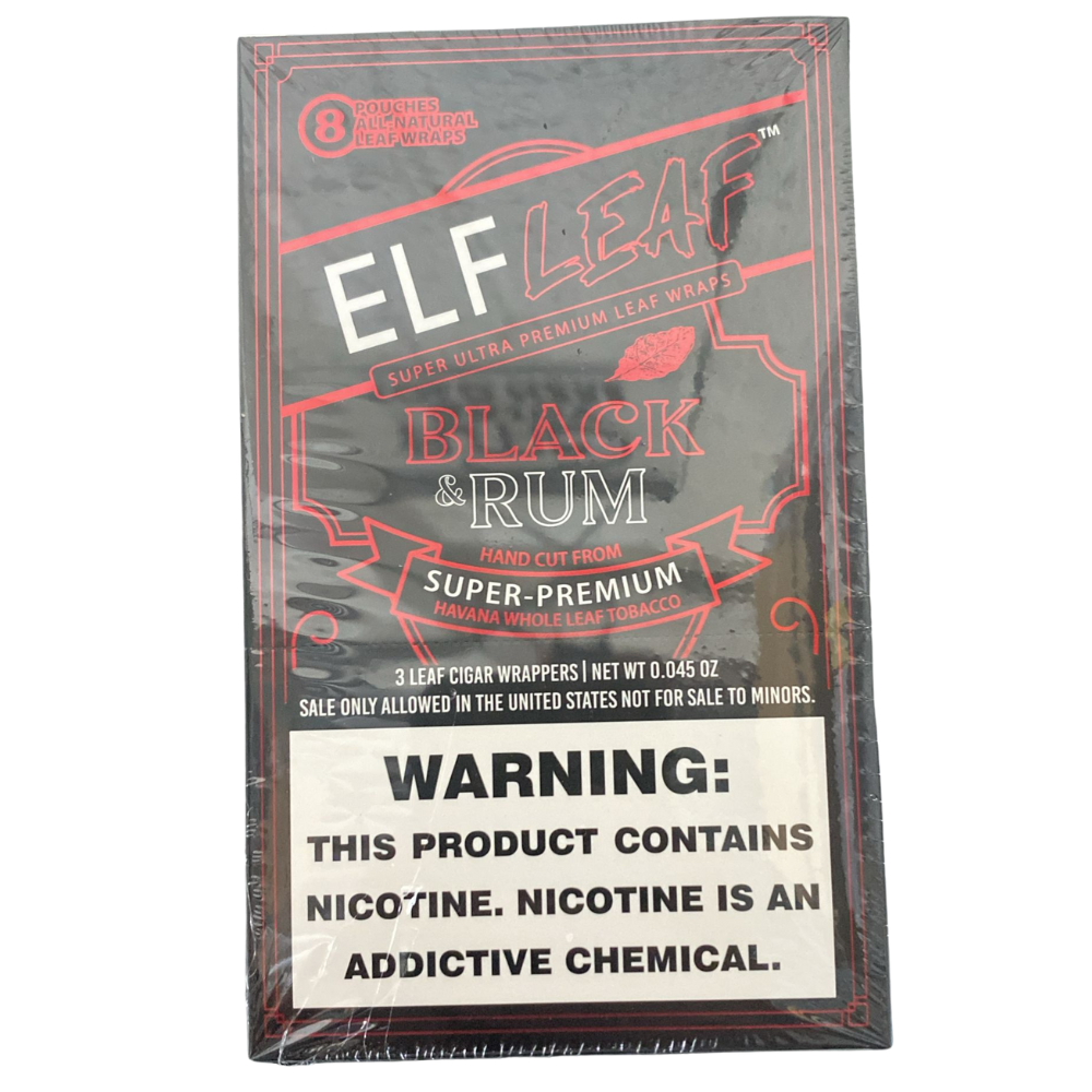 ElfLeaf Cigar Wrappers 3x8 Pack Black & Rum Box (728633591978)