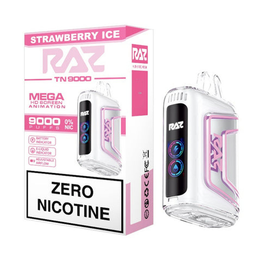 RazTn9000 5pk 0% 9k Strawberry Ice Box (6975984059877)