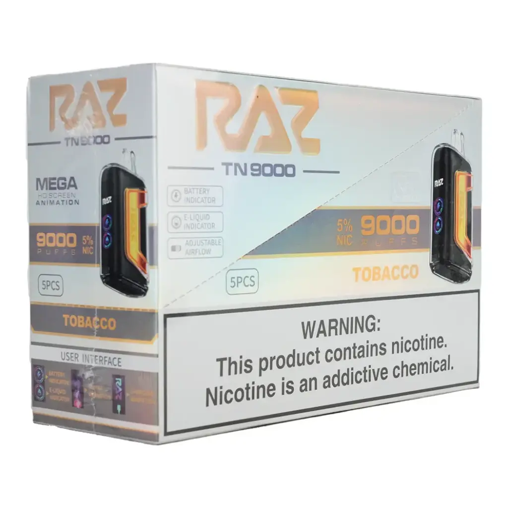 RazTn9000 5pk 5% 9k Tobacco Box (6975984055237)