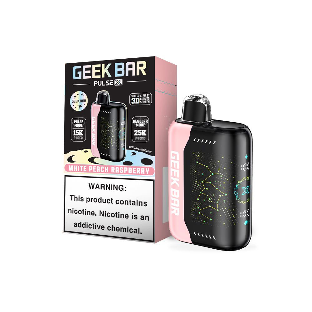 GeekBarPulseX 5pk 5% 25k White Peach Raspberry Box (6977863391375) Unit (6977863391368)