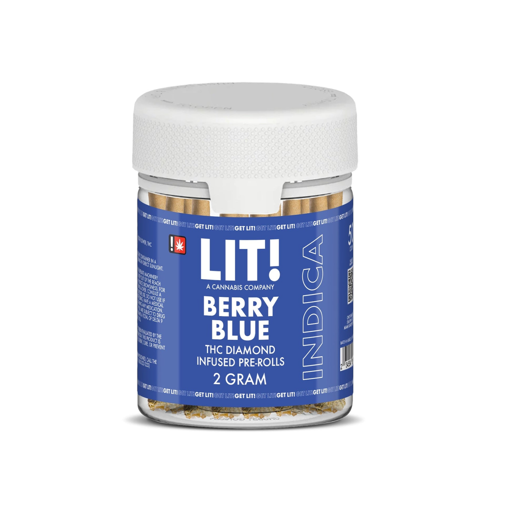 LIT PRE-ROLLS - 50CT DISPLAY JAR 2G THC DIAMOND INFUSED (Berry Blue) (235544476145) 