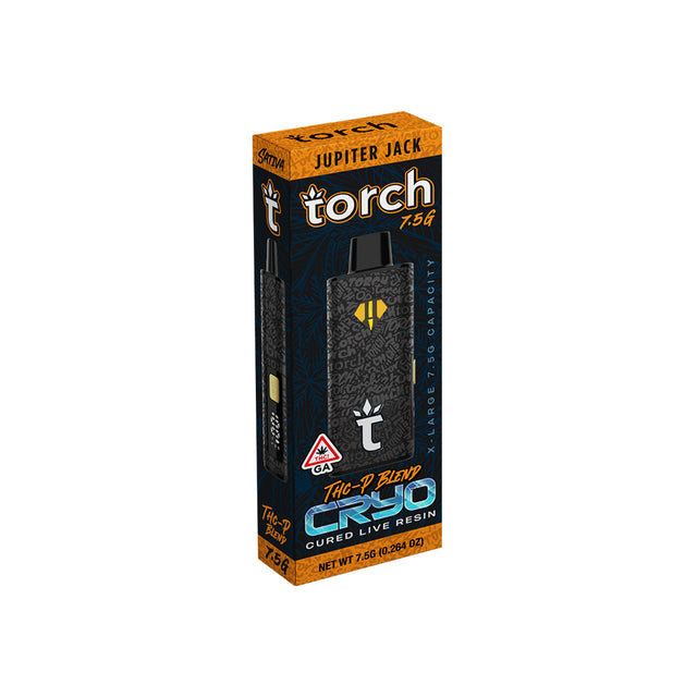 TORCH CRYO - THCA - CURED LIVE RESIN - 7.5G DISPOSABLE - 5CT DISPLAY JUPITER JACK (SATIVA) 