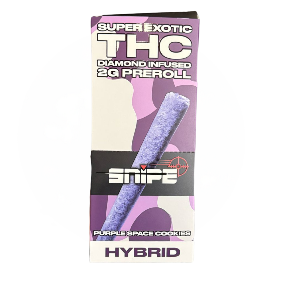 Snipe Purple Diamond Infused 10pk 2g Preroll Purple Space Cookies Box  (850067919940)