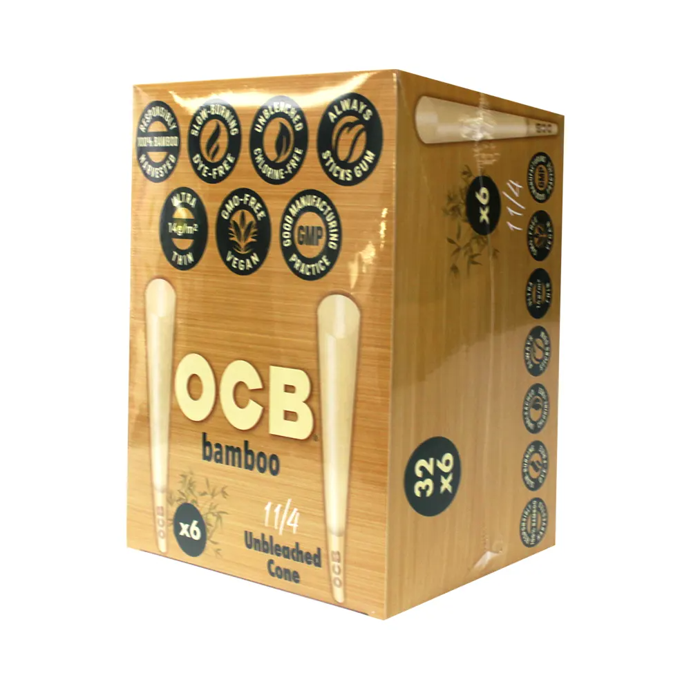 Ocb Cone Bamboo 1 1/4 Unbleached 32-6 Packs (077170122436) 