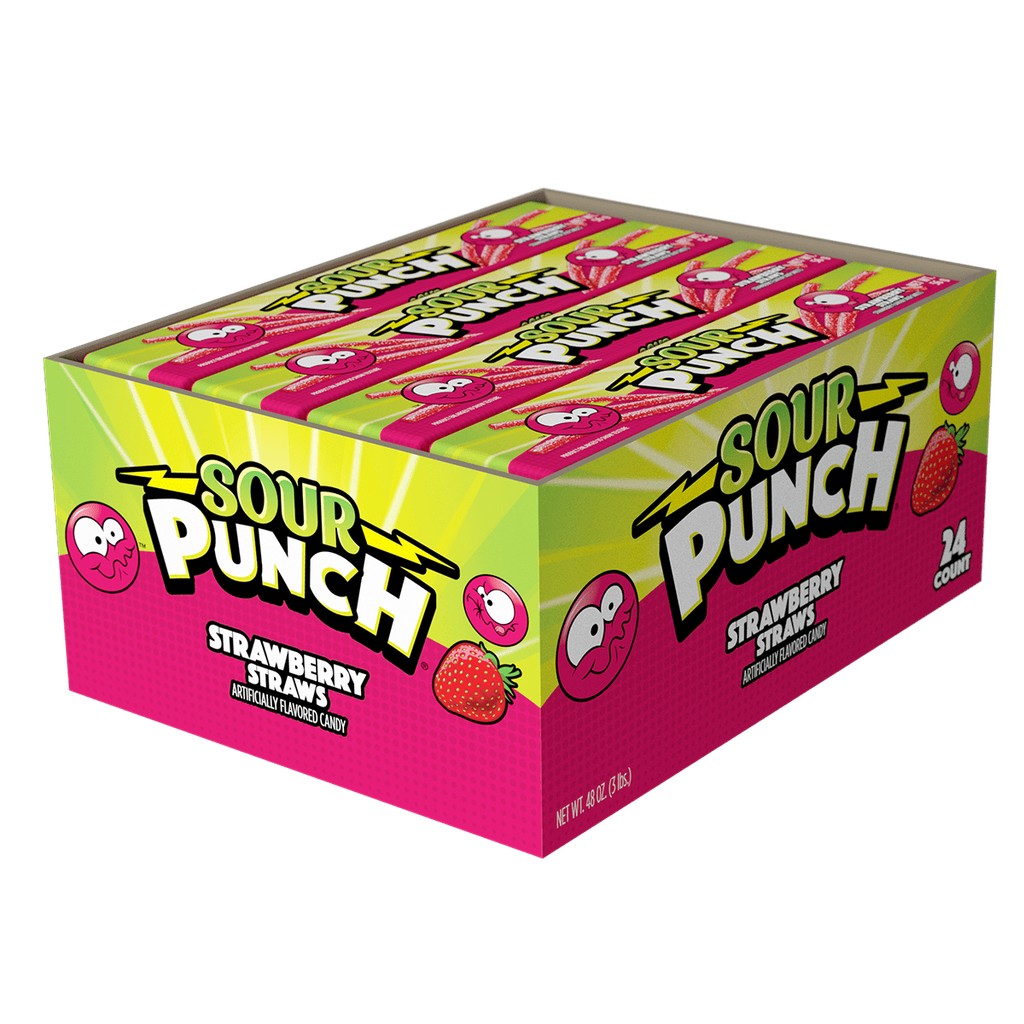 Sour Punch 24pk 2oz Straws Strawberry Box ()